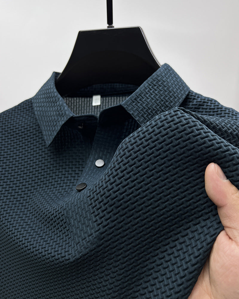 Mesh Ice Silk Short Sleeve T-shirt Mens Clothing - Rockint