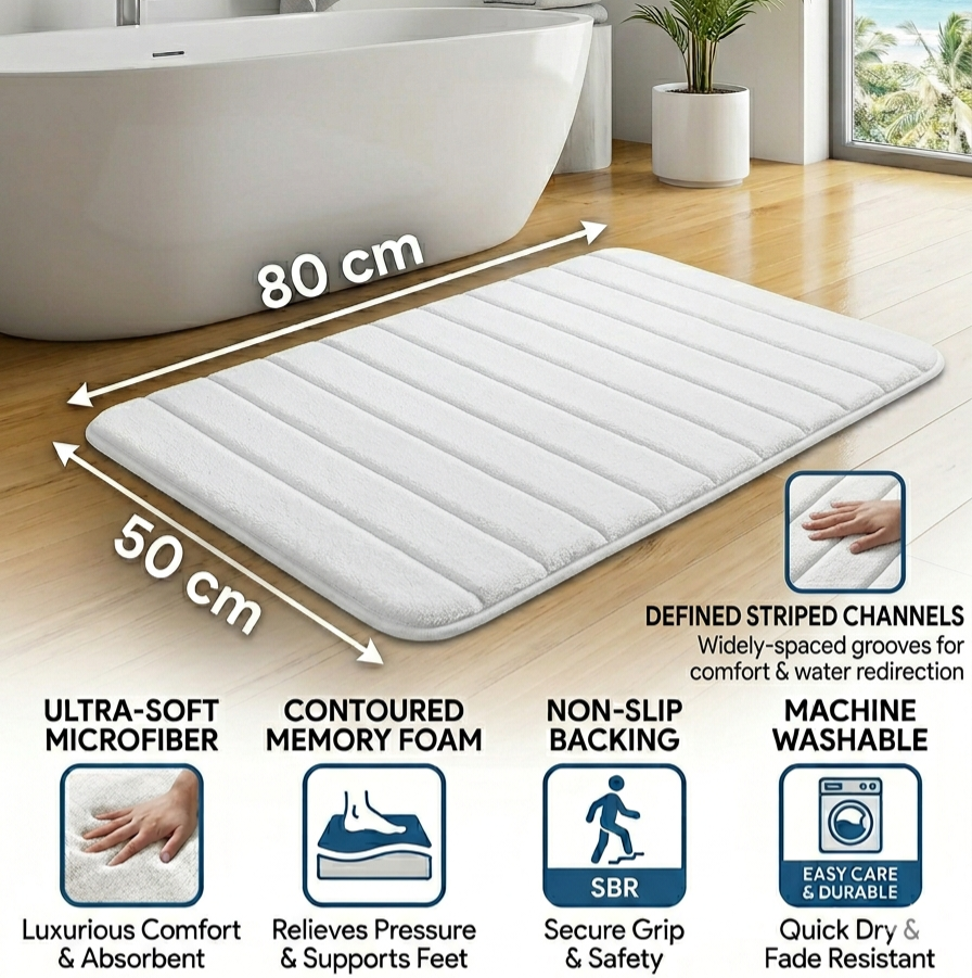 Kitchen and Bathmat LARGE (80*50cm), Non-Slip Standing Kitchen & Bathroom mat