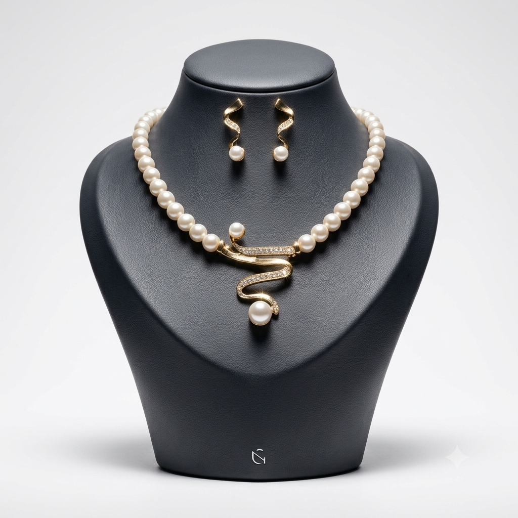Pearl Necklace and Earrings Set - Rockint