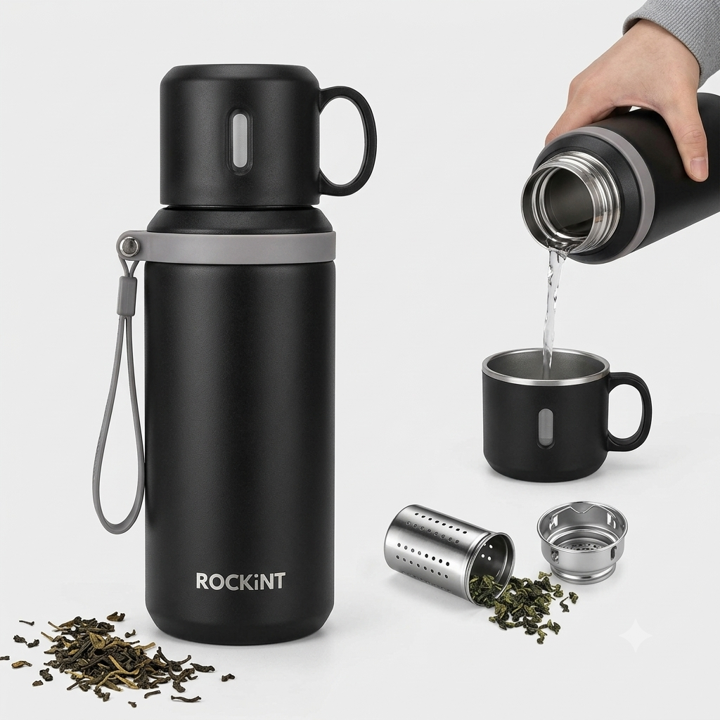Stainless Steel 800ML Bottle With Drinker Cup