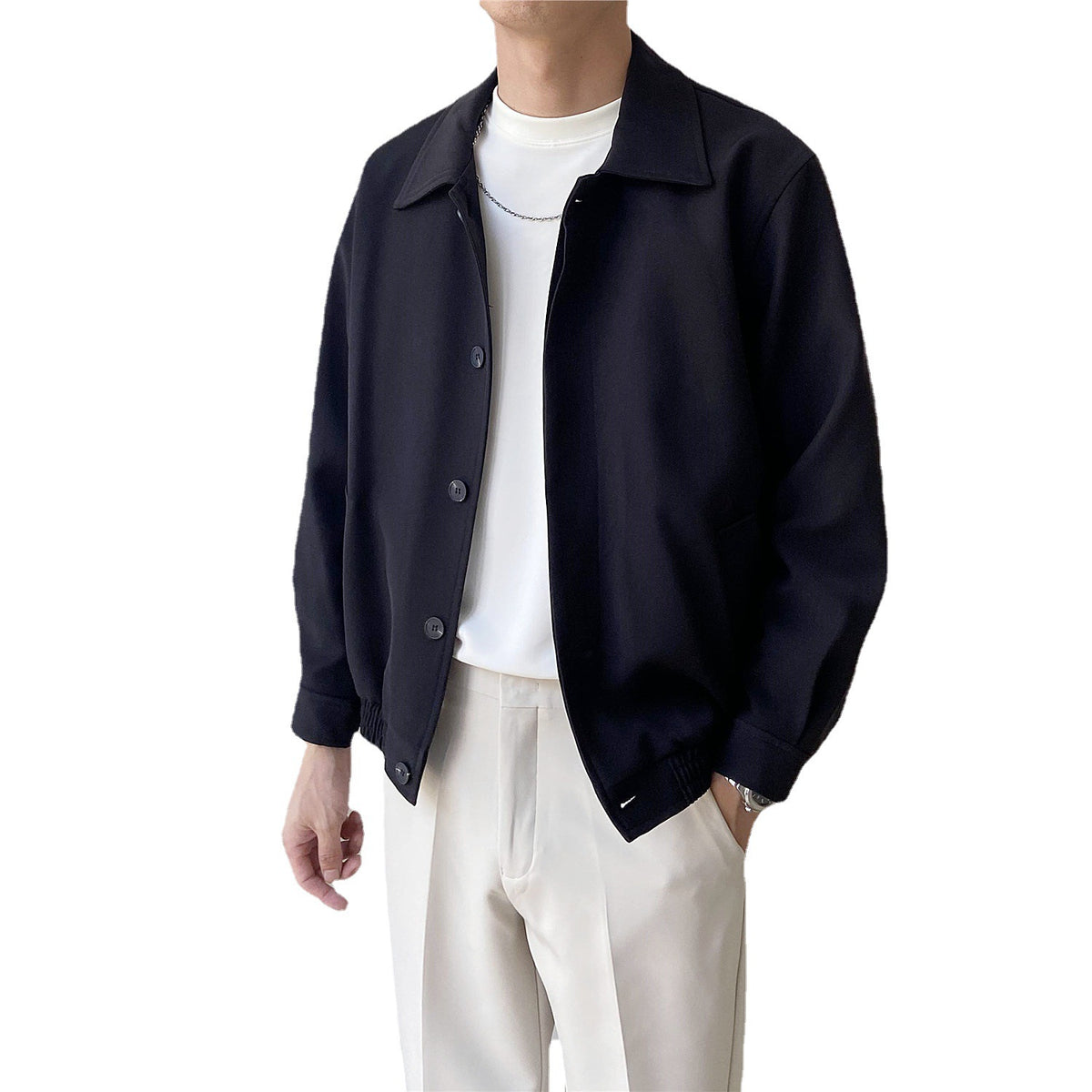 Korean-style Men's cote Loose-fitting Cropped Style - Rockint