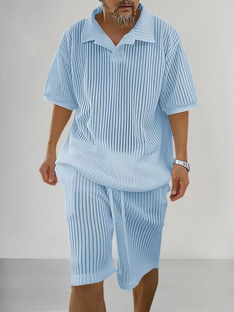 Casual Loose Short-Sleeve Top and Shorts Set Men's Clothing - Rockint
