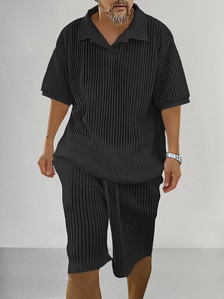 Casual Loose Short-Sleeve Top and Shorts Set Men's Clothing