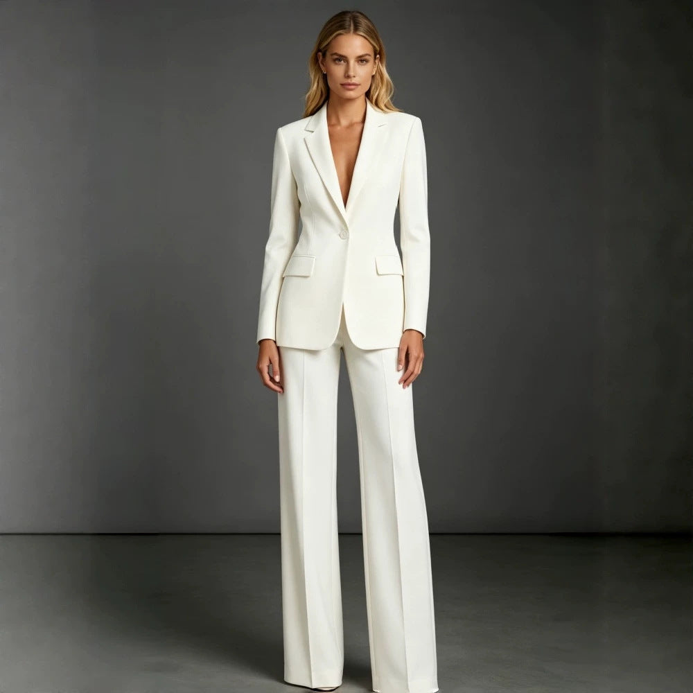 Women's Casual Suit Set - Slim Fit Blazer and Dress Pants Two Piece Office Outfit - Rockint