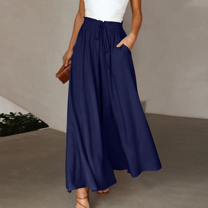 Wide Leg High Waist Long Dress Pants