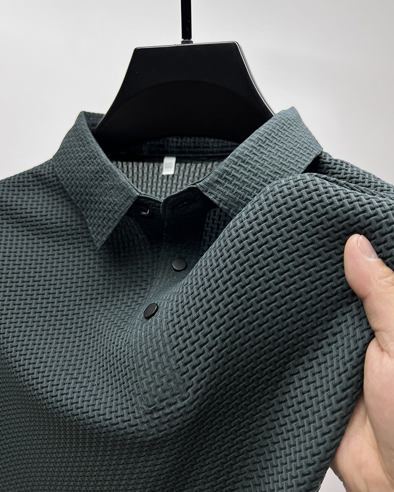 Mesh Ice Silk Short Sleeve T-shirt Mens Clothing - Rockint