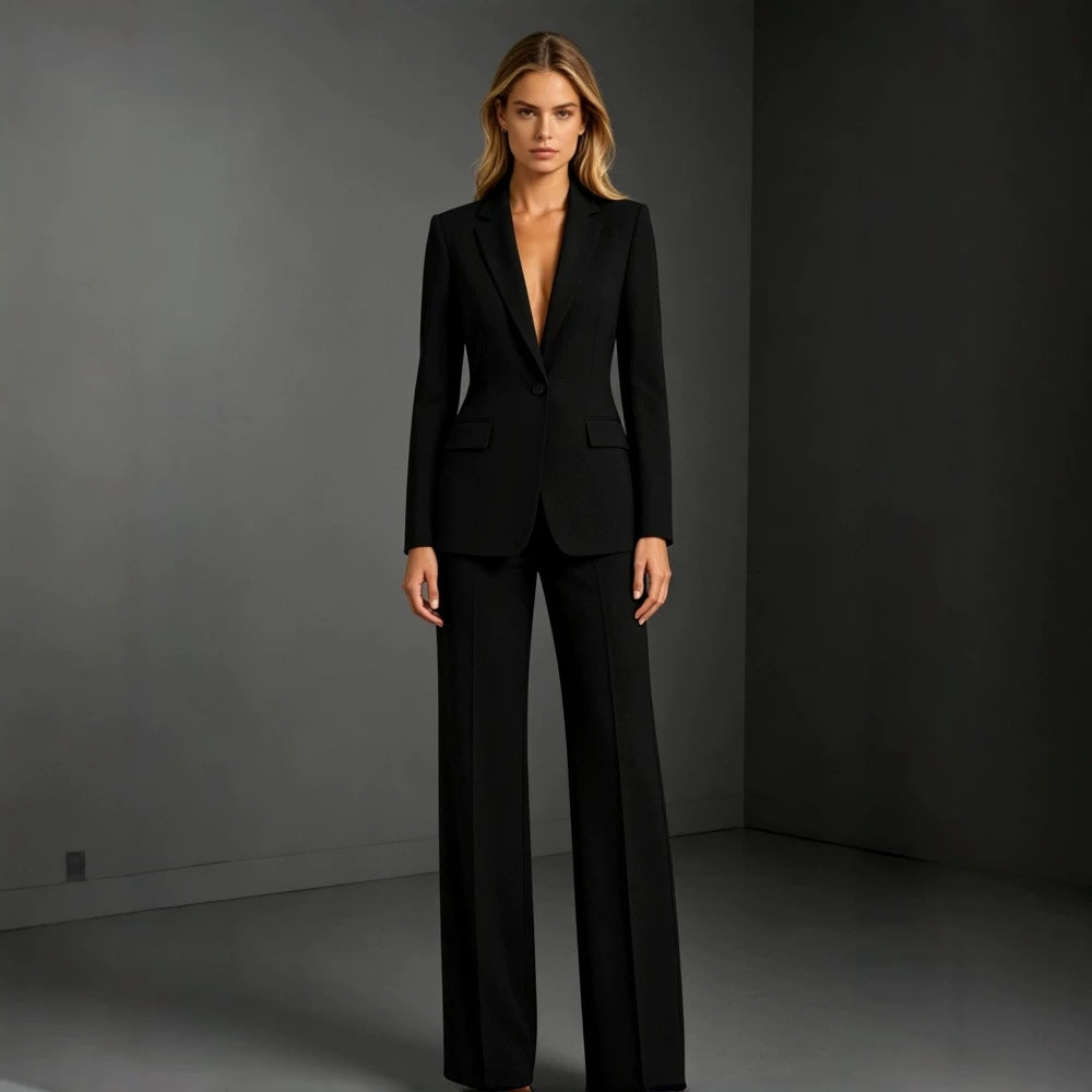 Women's Casual Suit Set - Slim Fit Blazer and Dress Pants Two Piece Office Outfit - Rockint