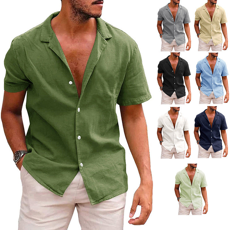 Men's Casual Button-Down Shirt Short Sleeve - Rockint