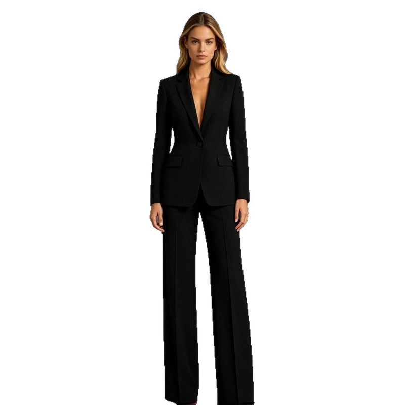 Women's Casual Suit Set - Slim Fit Blazer and Dress Pants Two Piece Office Outfit