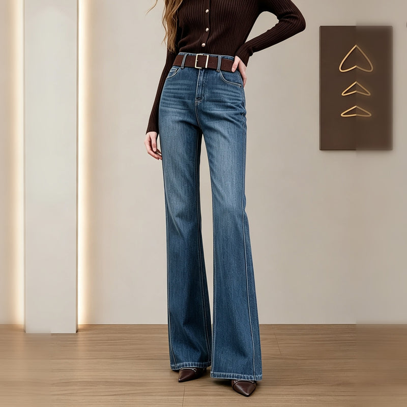 Vintage Faded Loose Denim Pants With Pockets