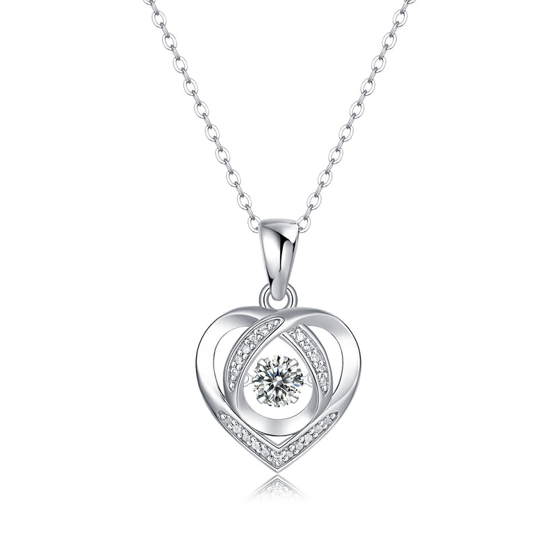 Heart Diamond Pendant Necklace Set