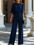 Drop Waist Shirt and Wide Leg Pants Set