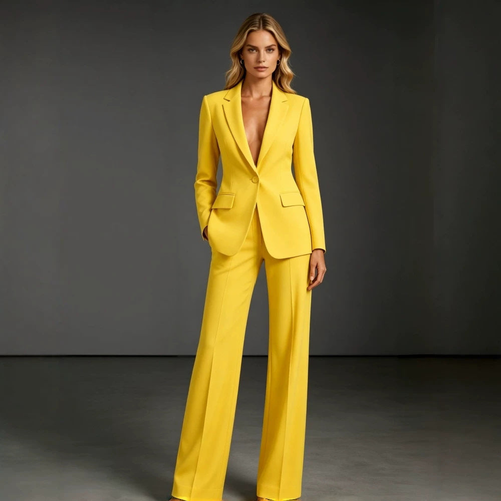 Women's Casual Suit Set - Slim Fit Blazer and Dress Pants Two Piece Office Outfit - Rockint