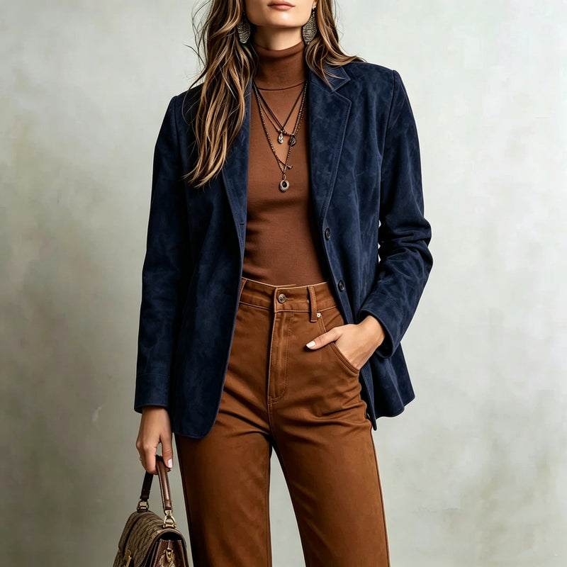 Elegant Vintage Suede Velvet Jacket