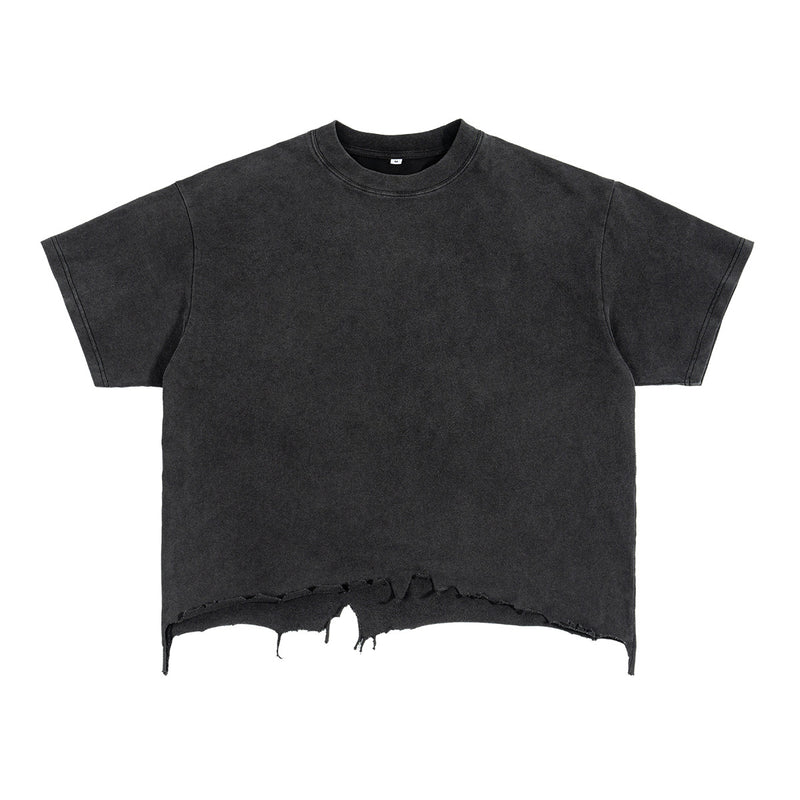 Mens Distressed Boxy Short-sleeve T-shirt