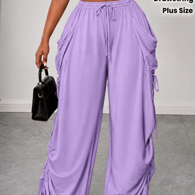 Draped Floor-length Athletic Casual Pants